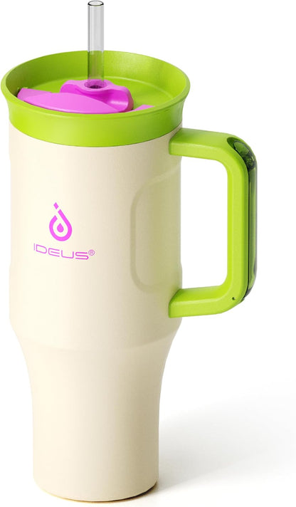 17 oz Travel Coffee Mug, Double Wall Vacuum Stainless Steel Insulated Coffee Tumbler With Lid, Splash-Proof & Cup Holder Friendly, Keeps Drinks Hot/Cold, Dishwasher Safe, Celadon
