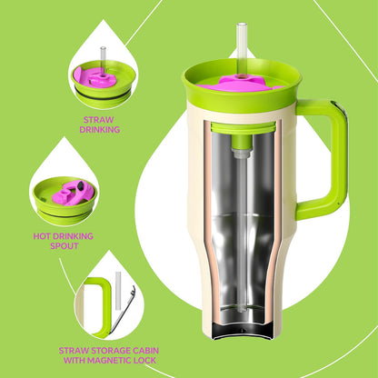 17 oz Travel Coffee Mug, Double Wall Vacuum Stainless Steel Insulated Coffee Tumbler With Lid, Splash-Proof & Cup Holder Friendly, Keeps Drinks Hot/Cold, Dishwasher Safe, Celadon