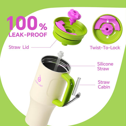 17 oz Travel Coffee Mug, Double Wall Vacuum Stainless Steel Insulated Coffee Tumbler With Lid, Splash-Proof & Cup Holder Friendly, Keeps Drinks Hot/Cold, Dishwasher Safe, Celadon