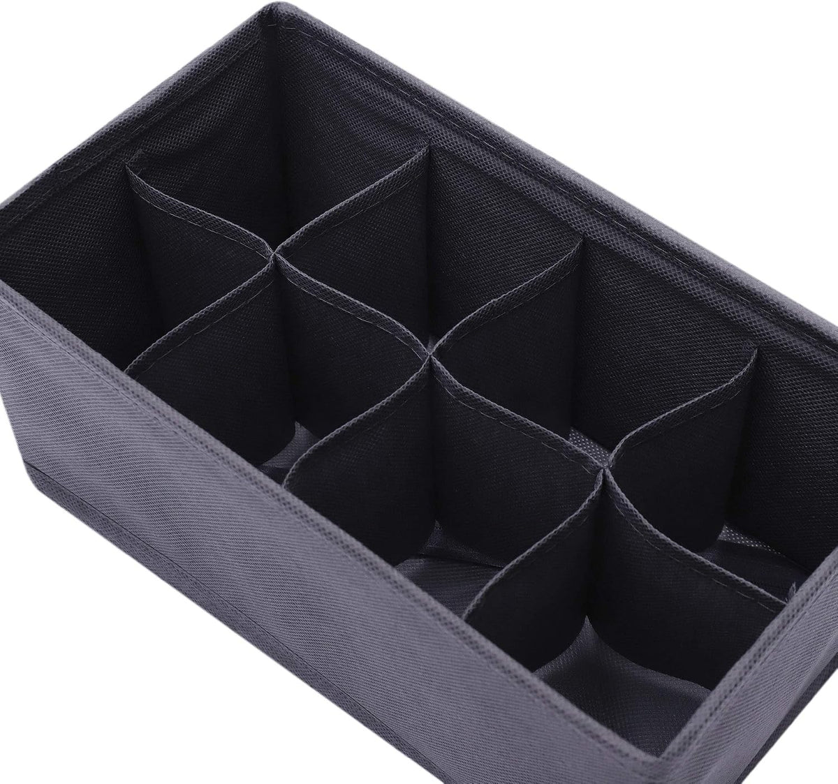 6 Pack Foldable Cloth Storage Box Closet Dresser Drawer Organizer Fabric Baskets Bins Containers Divider for Clothes Underwear Socks Lingerie Clothing, Dark Grey 00-0600