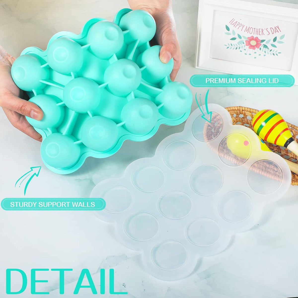 3 Pcs Baby Food Storage Container 12 Cup Silicone Baby Food Freezer Tray with Lid Stackable Reusable Silicone Freezer Tray for Vegetable Fruit Puree and Breast Milk(Multicolor)