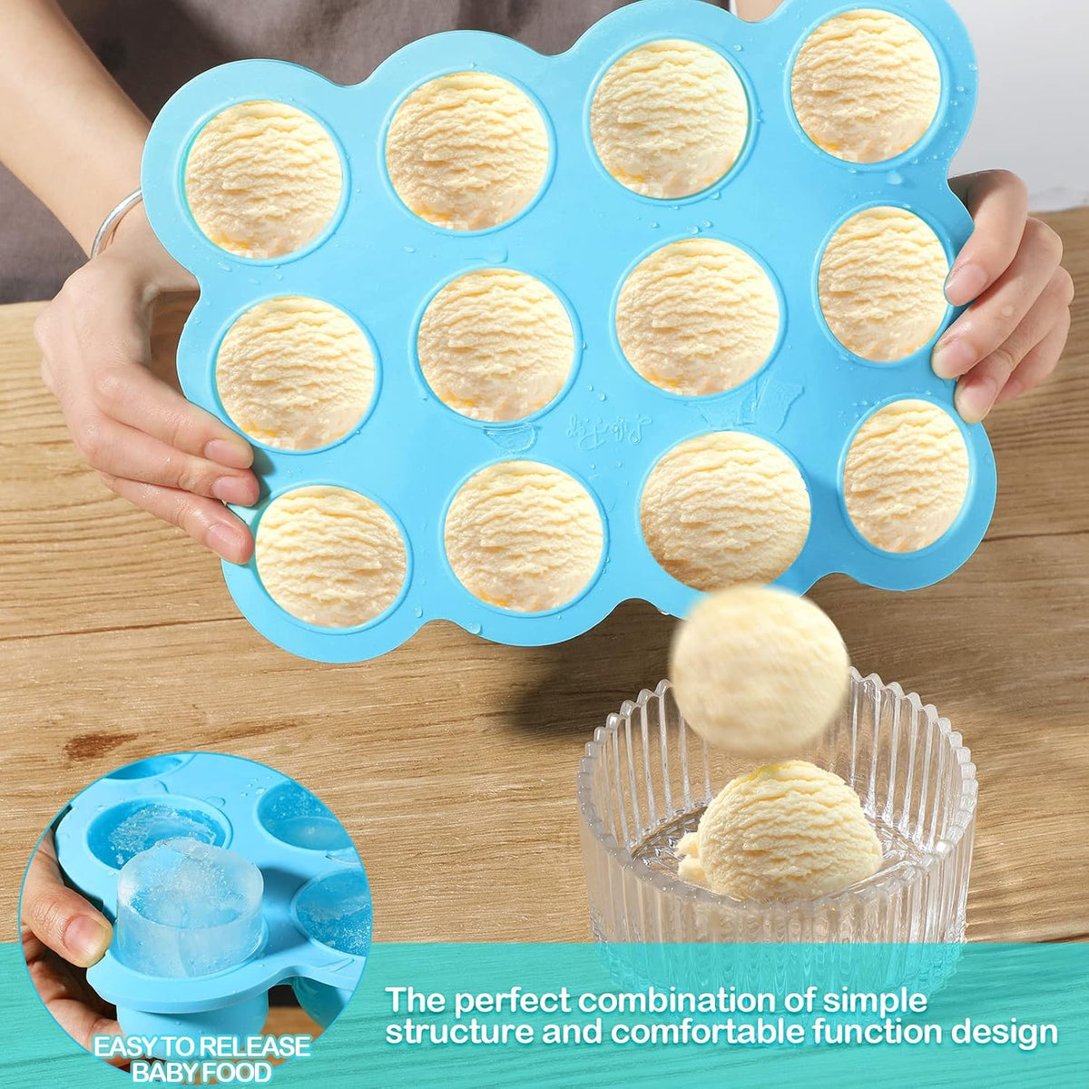 3 Pcs Baby Food Storage Container 12 Cup Silicone Baby Food Freezer Tray with Lid Stackable Reusable Silicone Freezer Tray for Vegetable Fruit Puree and Breast Milk(Multicolor)