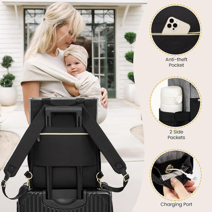 Diaper Bag Backpack,Tote Bag with Insulated Pockets Changing Pad