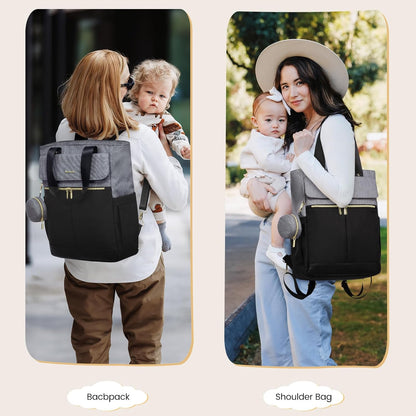 Diaper Bag Backpack,Tote Bag with Insulated Pockets Changing Pad