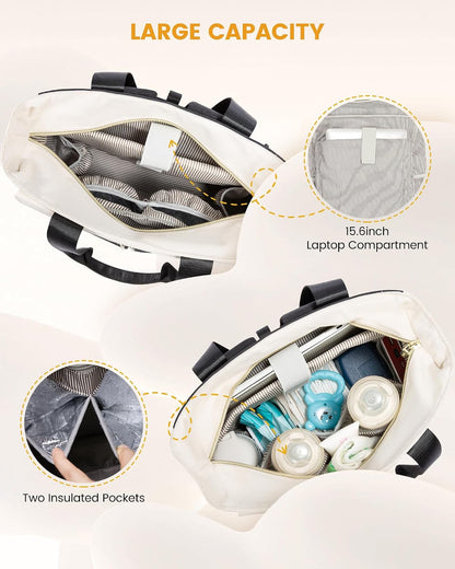 Diaper Bag Backpack,Tote Bag with Insulated Pockets Changing Pad
