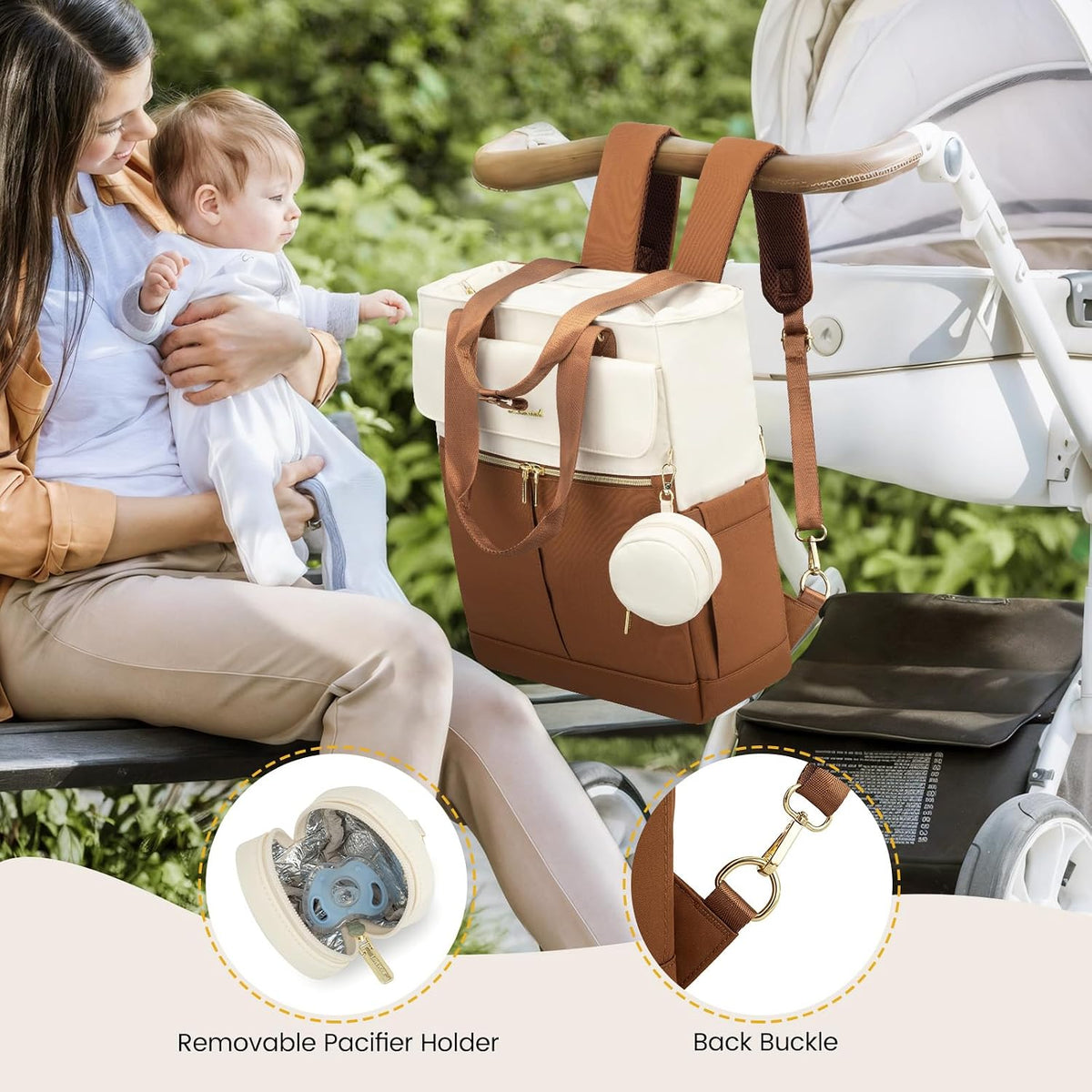 Diaper Bag Backpack,Tote Bag with Insulated Pockets Changing Pad