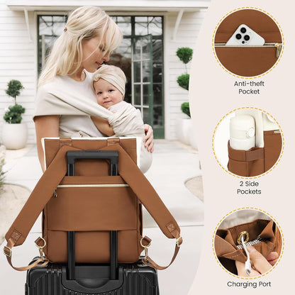 Diaper Bag Backpack,Tote Bag with Insulated Pockets Changing Pad