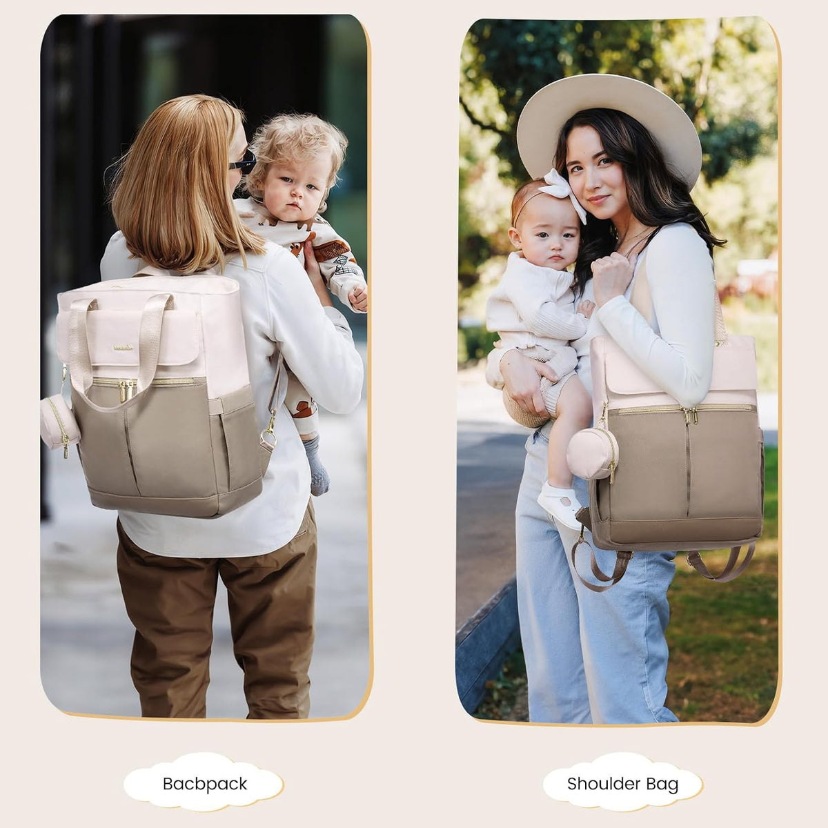 Diaper Bag Backpack,Tote Bag with Insulated Pockets Changing Pad
