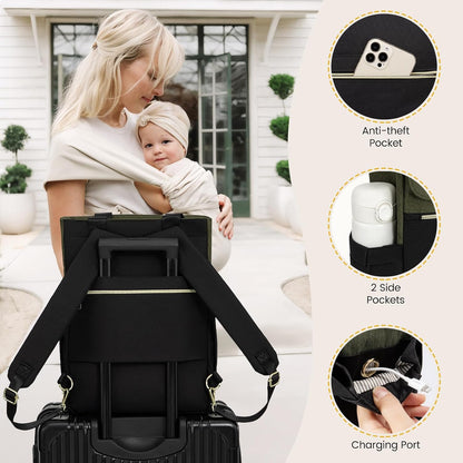 Diaper Bag Backpack,Tote Bag with Insulated Pockets Changing Pad