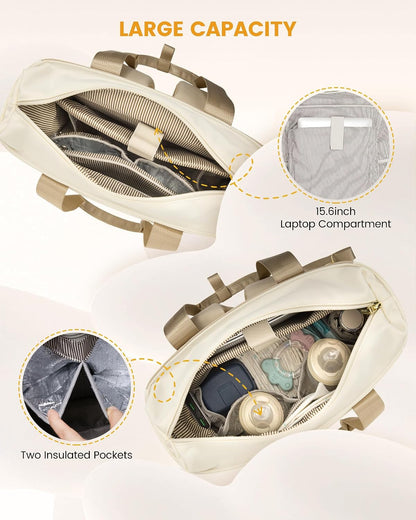 Diaper Bag Backpack,Tote Bag with Insulated Pockets Changing Pad