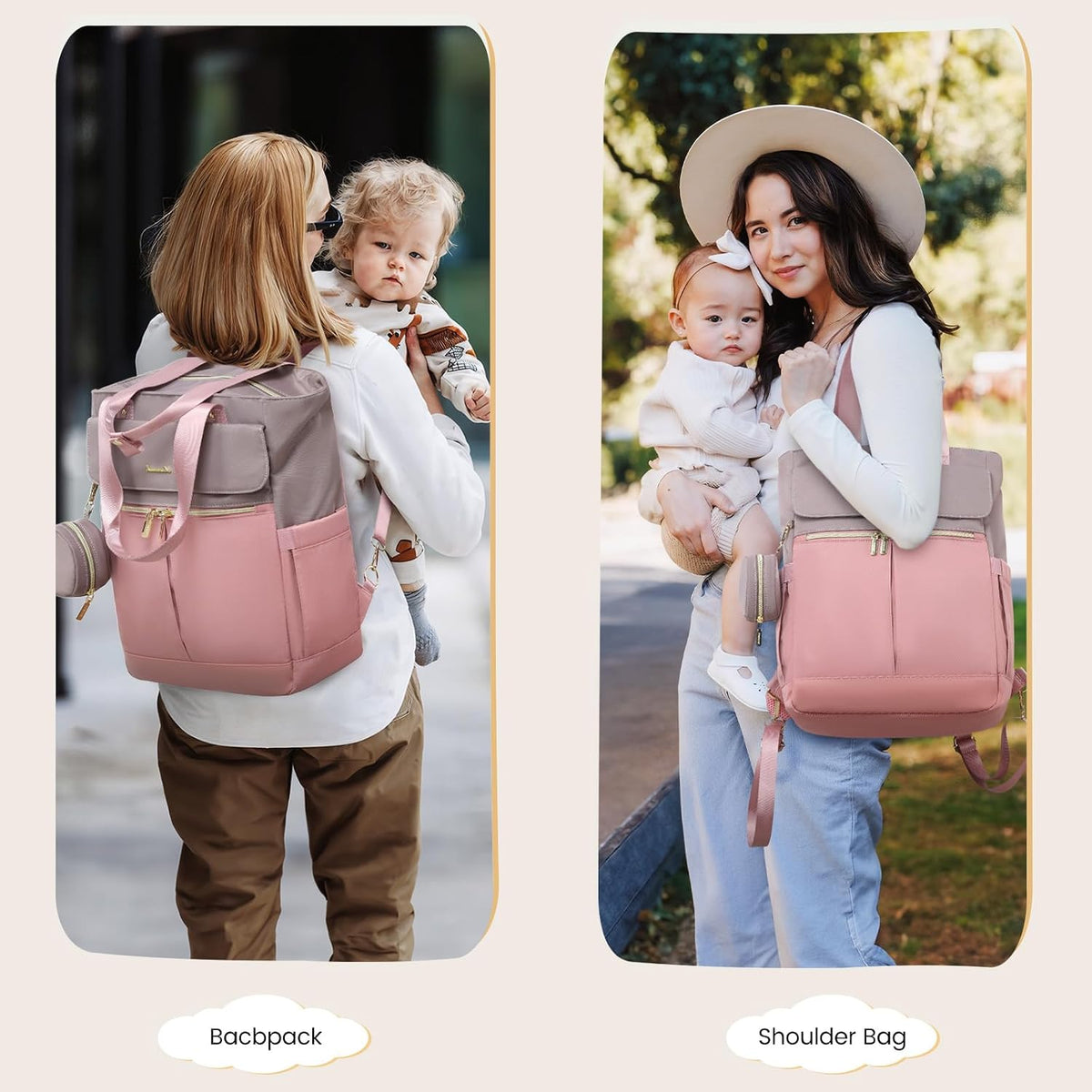 Diaper Bag Backpack,Tote Bag with Insulated Pockets Changing Pad