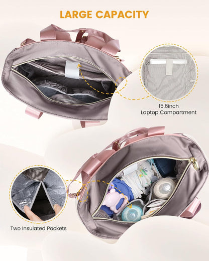 Diaper Bag Backpack,Tote Bag with Insulated Pockets Changing Pad