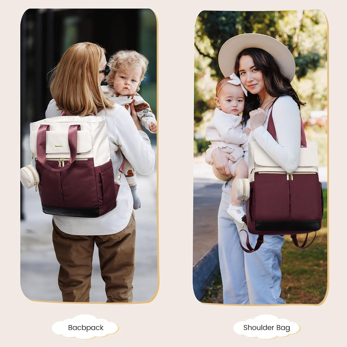 Diaper Bag Backpack,Tote Bag with Insulated Pockets Changing Pad