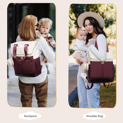 Diaper Bag Backpack,Tote Bag with Insulated Pockets Changing Pad