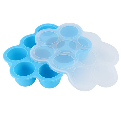 Reusable Silicone Food Freezer Tray with Lid 10 Holes Ideal for Baby Food Making Purple Color (Blue)