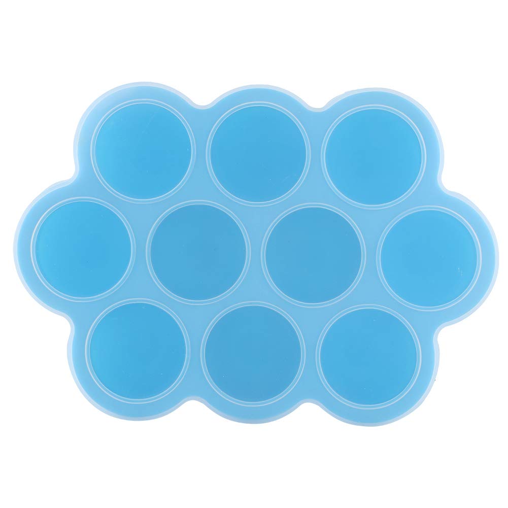 Reusable Silicone Food Freezer Tray with Lid 10 Holes Ideal for Baby Food Making Purple Color (Blue)