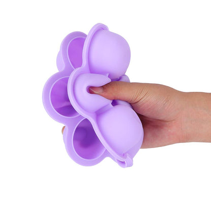 Reusable Silicone Food Freezer Tray with Lid 10 Holes Ideal for Baby Food Making Purple Color (Blue)