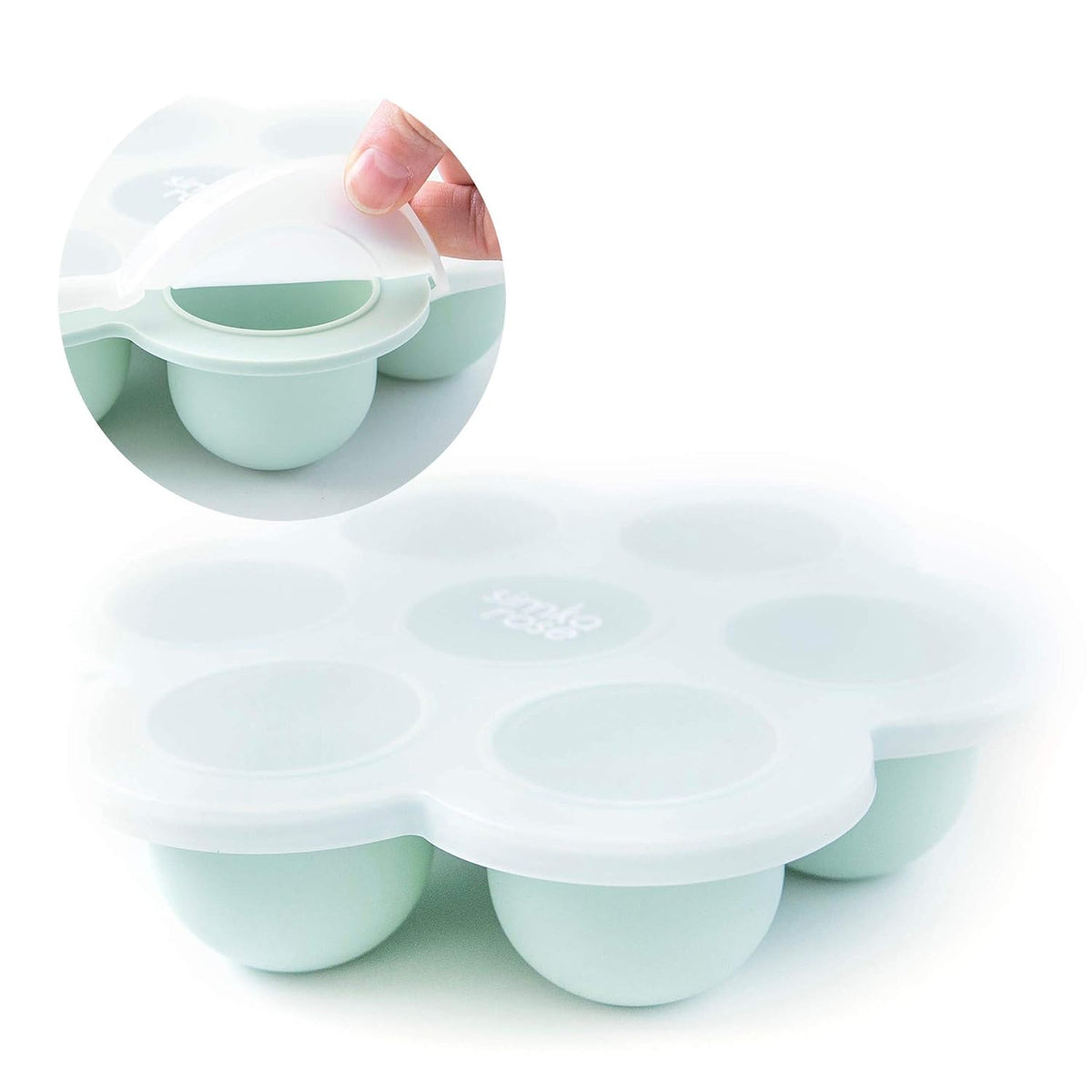 Baby Food Storage Containers - Freezer Safe Tray Silicone Baby Food Freezer Storage Tray Molds Breast Milk Freezer Tray - 2.5 Oz BPA Free with Clip-on Lid for homemade Purees & Breastmilk