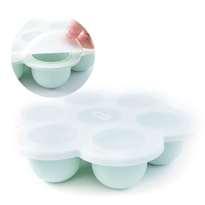 Baby Food Storage Containers - Freezer Safe Tray Silicone Baby Food Freezer Storage Tray Molds Breast Milk Freezer Tray - 2.5 Oz BPA Free with Clip-on Lid for homemade Purees & Breastmilk
