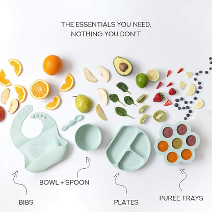 Baby Food Storage Containers - Freezer Safe Tray Silicone Baby Food Freezer Storage Tray Molds Breast Milk Freezer Tray - 2.5 Oz BPA Free with Clip-on Lid for homemade Purees & Breastmilk