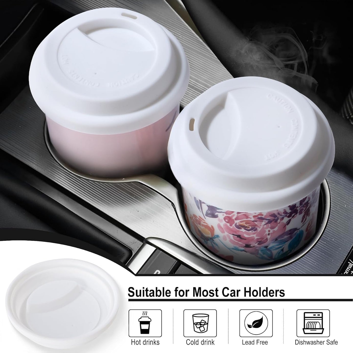 Ceramic Travel Mug, 12oz Unique To Go Coffee Mugs with Splash Resistant Lid and Color Box, Reusable Double Wall Black Mug Porcelain Coffee Cup, Gifts for Women Men Her Him, Black