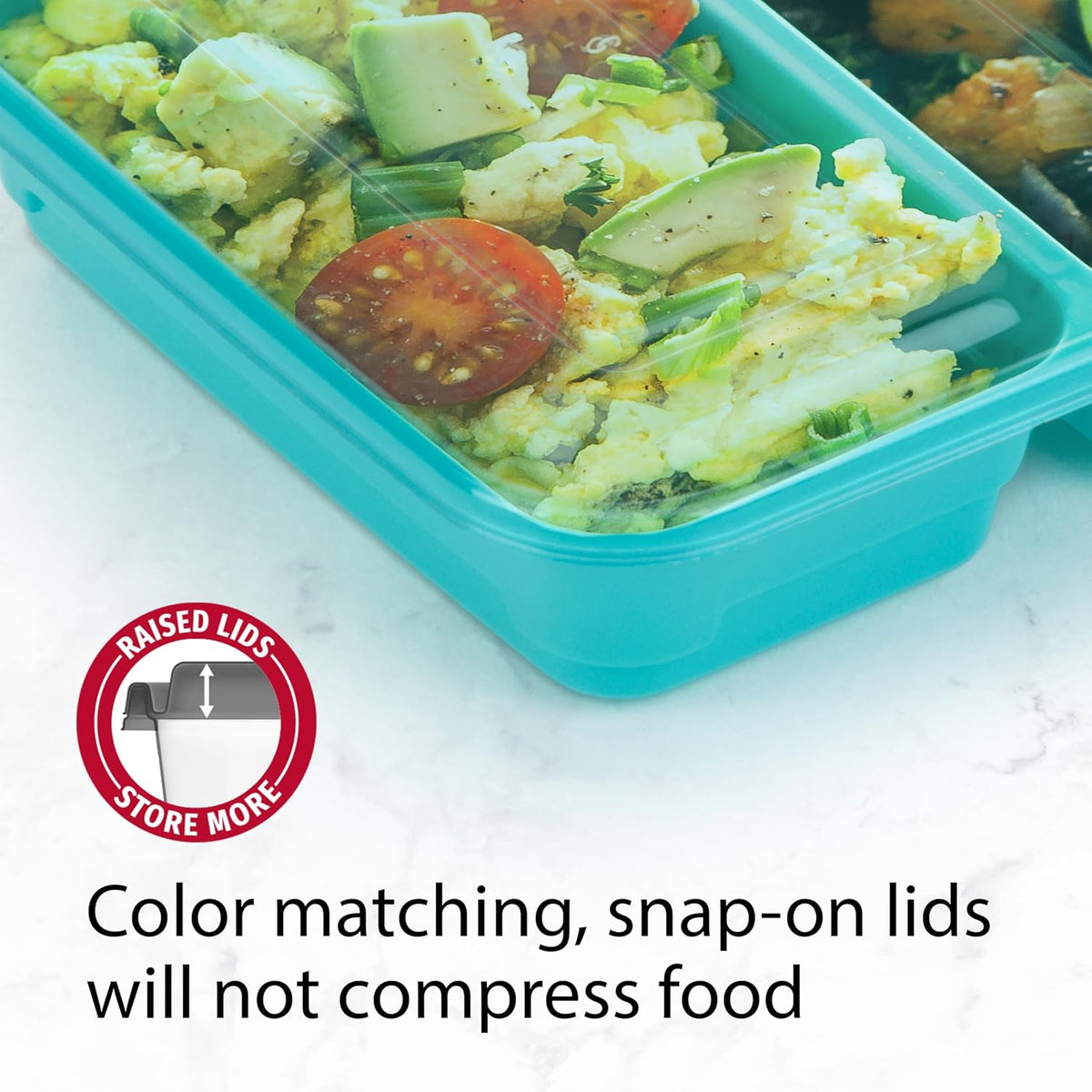 Meal Prep Rectangle Two Compartment 20-Piece, Teal, Made without BPA