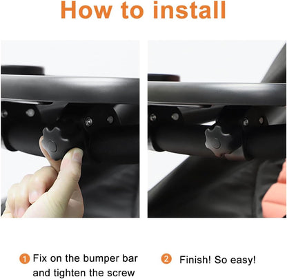 3 in 1 Universal Stroller Snack Tray, Stroller Cup Holder with Phone Holder, Stroller Snack Tray Attachment, Clip On Baby Stroller Accessories for Joggers, Umbrella & Wagons