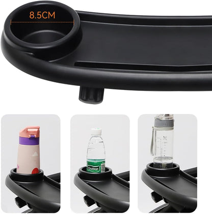 3 in 1 Universal Stroller Snack Tray, Stroller Cup Holder with Phone Holder, Stroller Snack Tray Attachment, Clip On Baby Stroller Accessories for Joggers, Umbrella & Wagons