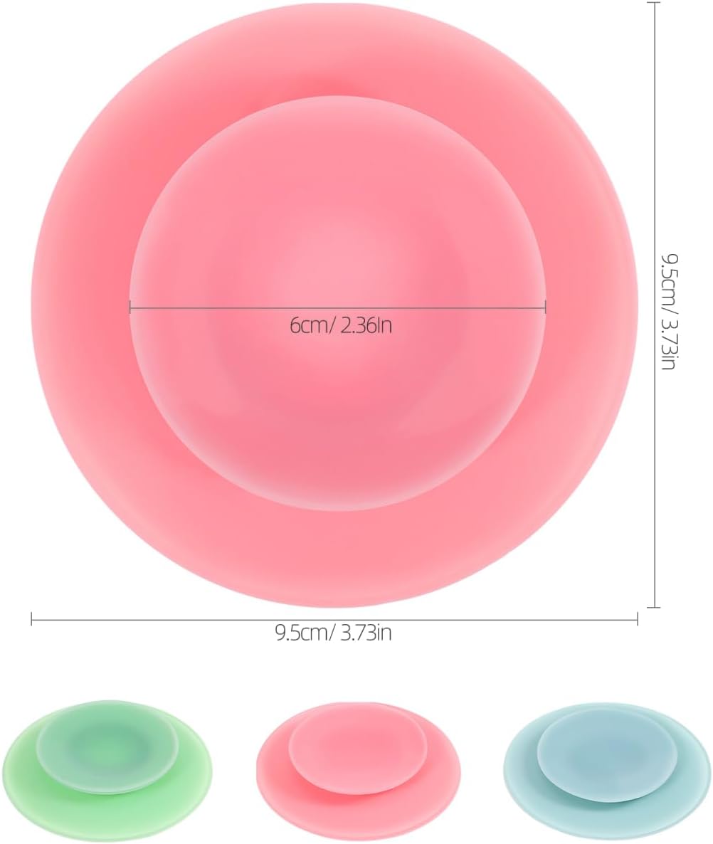 3Pcs Double Sided Suction Cups: Strong Grip Silicone Suction Pads for Plates and Bowls — Anti Slip Adaptive Eating Aids for Elderly Home Care Dining Table 3.74 Inch