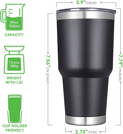 DOMICARE 30 oz Tumbler with Lid and Straw, Stainless Steel Tumblers Bulk, Insulated Vacuum Double Wall Travel Coffee Mug, Durable Powder Coated Tumbler Cup (Army Green, 1)