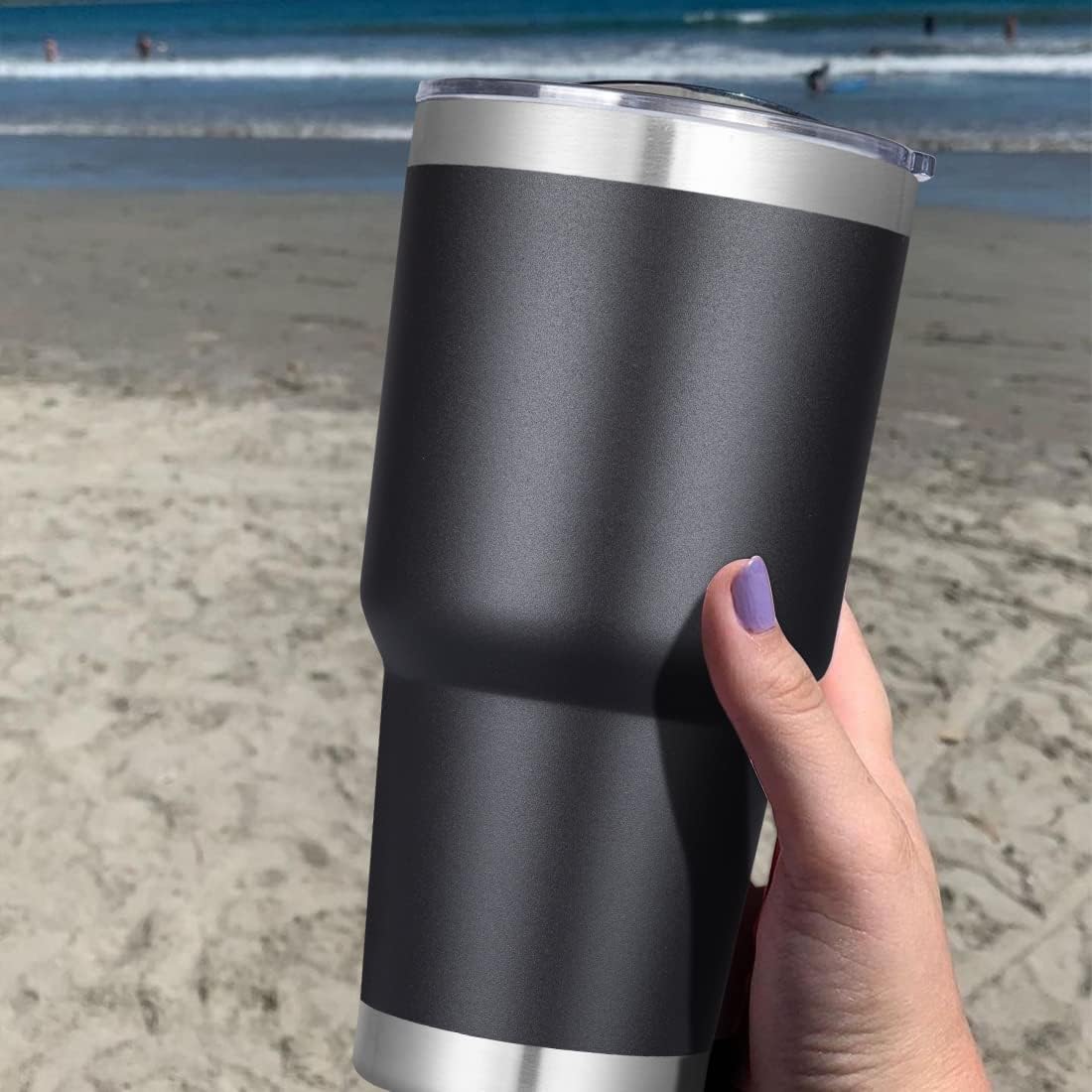DOMICARE 30 oz Tumbler with Lid and Straw, Stainless Steel Tumblers Bulk, Insulated Vacuum Double Wall Travel Coffee Mug, Durable Powder Coated Tumbler Cup (Army Green, 1)