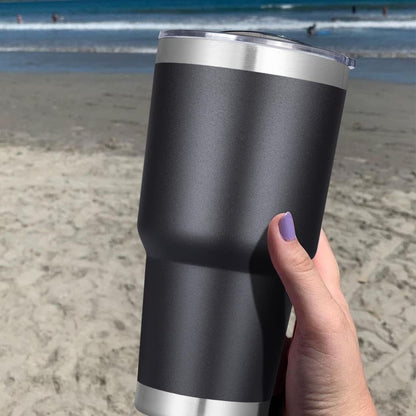 DOMICARE 30 oz Tumbler with Lid and Straw, Stainless Steel Tumblers Bulk, Insulated Vacuum Double Wall Travel Coffee Mug, Durable Powder Coated Tumbler Cup (Army Green, 1)