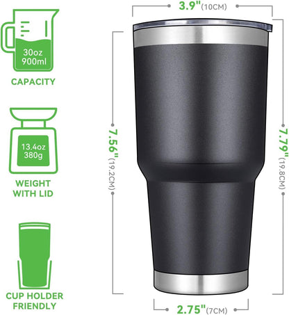 DOMICARE 30 oz Tumbler with Lid and Straw, Stainless Steel Tumblers Bulk, Insulated Vacuum Double Wall Travel Coffee Mug, Durable Powder Coated Tumbler Cup (Army Green, 1)