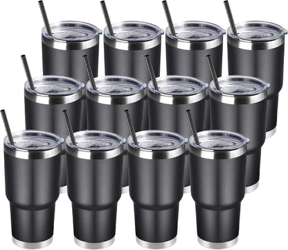 DOMICARE 30 oz Tumbler with Lid and Straw, Stainless Steel Tumblers Bulk, Insulated Vacuum Double Wall Travel Coffee Mug, Durable Powder Coated Tumbler Cup (Army Green, 1)