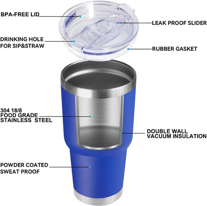 DOMICARE 30 oz Tumbler with Lid and Straw, Stainless Steel Tumblers Bulk, Insulated Vacuum Double Wall Travel Coffee Mug, Durable Powder Coated Tumbler Cup (Army Green, 1)