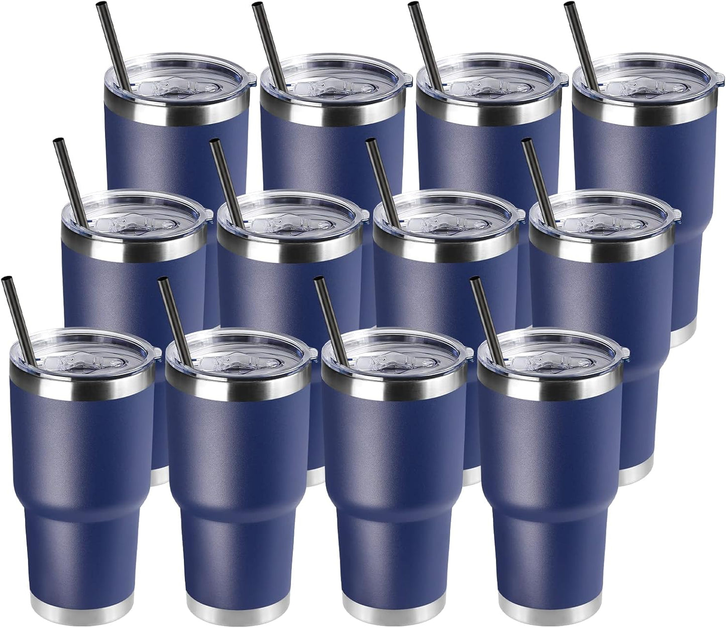 DOMICARE 30 oz Tumbler with Lid and Straw, Stainless Steel Tumblers Bulk, Insulated Vacuum Double Wall Travel Coffee Mug, Durable Powder Coated Tumbler Cup (Army Green, 1)