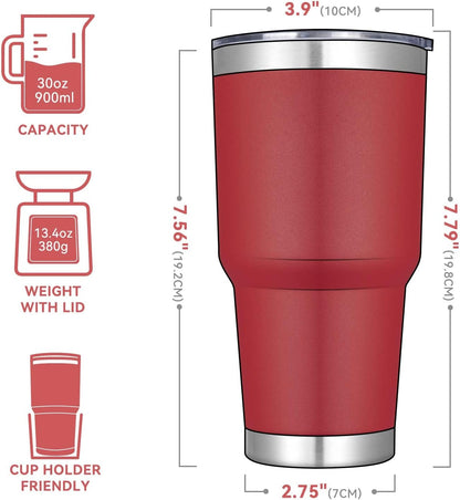 DOMICARE 30 oz Tumbler with Lid and Straw, Stainless Steel Tumblers Bulk, Insulated Vacuum Double Wall Travel Coffee Mug, Durable Powder Coated Tumbler Cup (Army Green, 1)