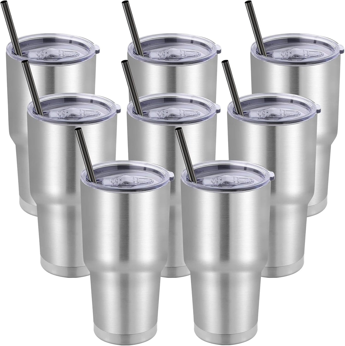 DOMICARE 30 oz Tumbler with Lid and Straw, Stainless Steel Tumblers Bulk, Insulated Vacuum Double Wall Travel Coffee Mug, Durable Powder Coated Tumbler Cup (Army Green, 1)
