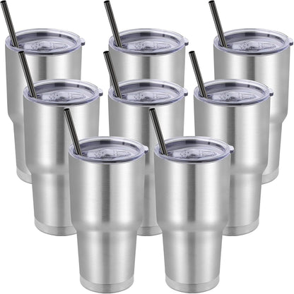 DOMICARE 30 oz Tumbler with Lid and Straw, Stainless Steel Tumblers Bulk, Insulated Vacuum Double Wall Travel Coffee Mug, Durable Powder Coated Tumbler Cup (Army Green, 1)