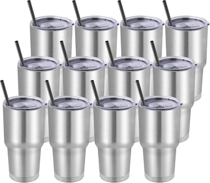 DOMICARE 30 oz Tumbler with Lid and Straw, Stainless Steel Tumblers Bulk, Insulated Vacuum Double Wall Travel Coffee Mug, Durable Powder Coated Tumbler Cup (Army Green, 1)