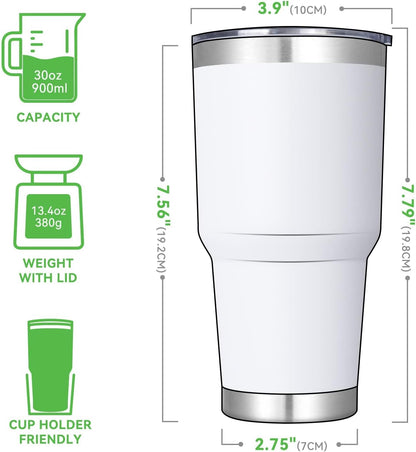 DOMICARE 30 oz Tumbler with Lid and Straw, Stainless Steel Tumblers Bulk, Insulated Vacuum Double Wall Travel Coffee Mug, Durable Powder Coated Tumbler Cup (Army Green, 1)