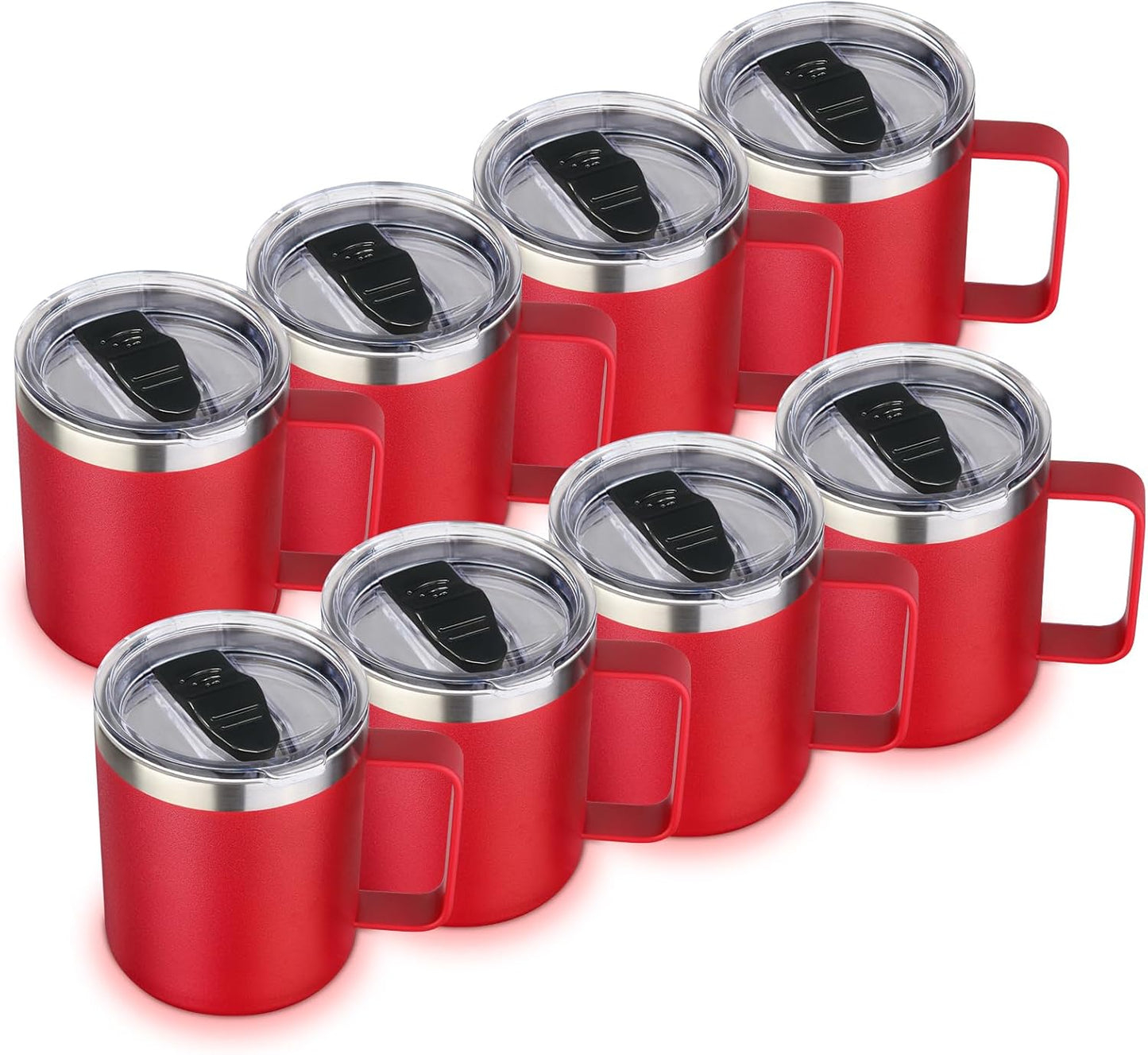 Volhoply 14oz Insulated Stainless Steel Coffee Mug with Leakproof Lid,Double Wall Vacuum Travel Coffee Cup with Handle,Reusable Cups Tumbler,Camping Mugs Keep Hot,Ideal Gifts(Purple Green,1)