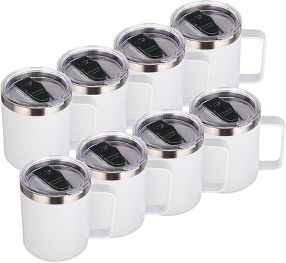 Volhoply 14oz Insulated Stainless Steel Coffee Mug with Leakproof Lid,Double Wall Vacuum Travel Coffee Cup with Handle,Reusable Cups Tumbler,Camping Mugs Keep Hot,Ideal Gifts(Purple Green,1)