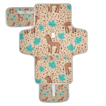 Donkeys Leaves Design Portable Diaper Changing Pad for Walks