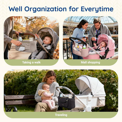 Universal Stroller Organizer with Insulated Cup Holders