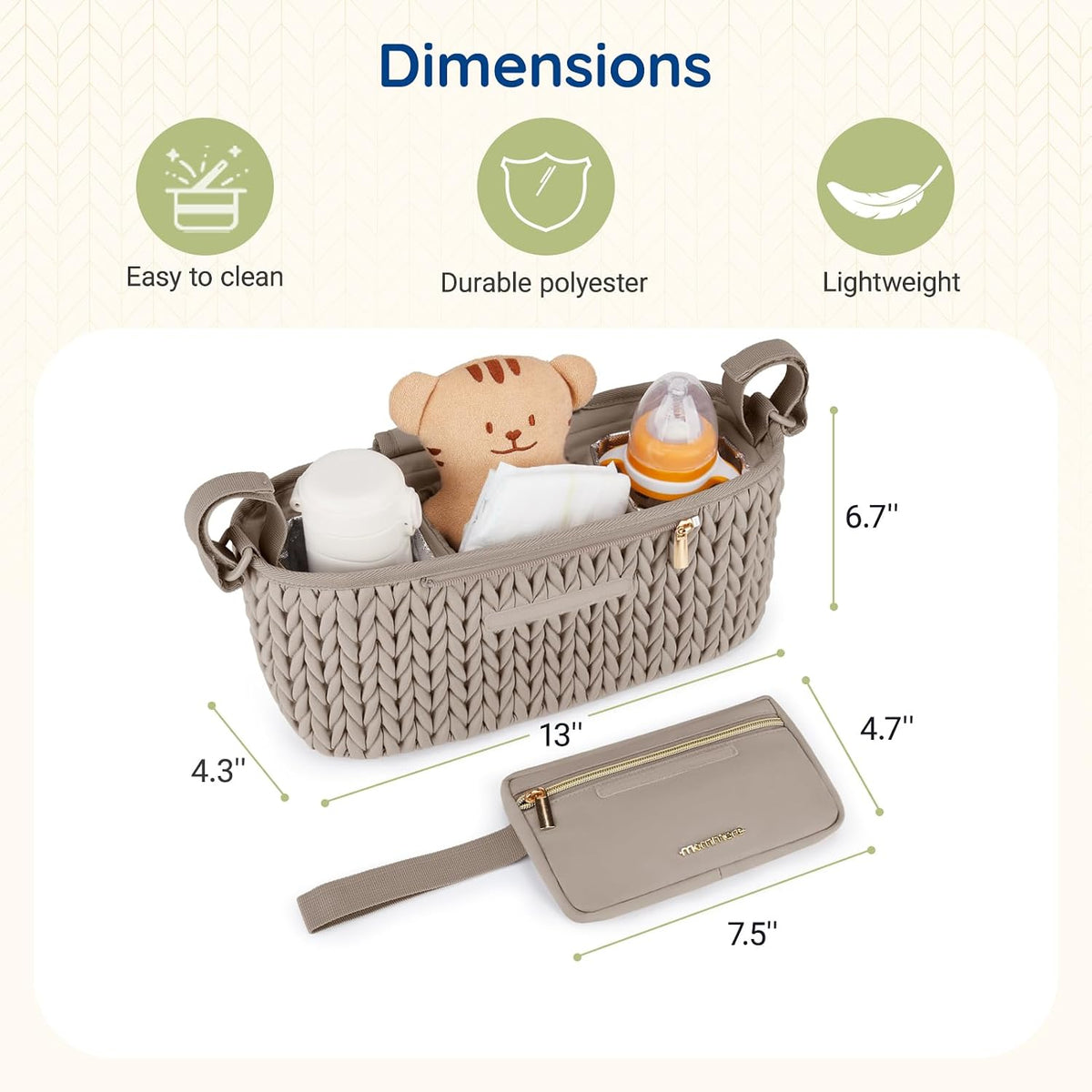 Universal Stroller Organizer with Insulated Cup Holders