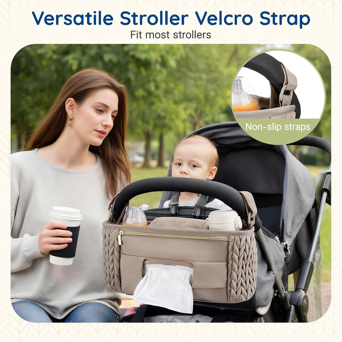 Universal Stroller Organizer with Insulated Cup Holders