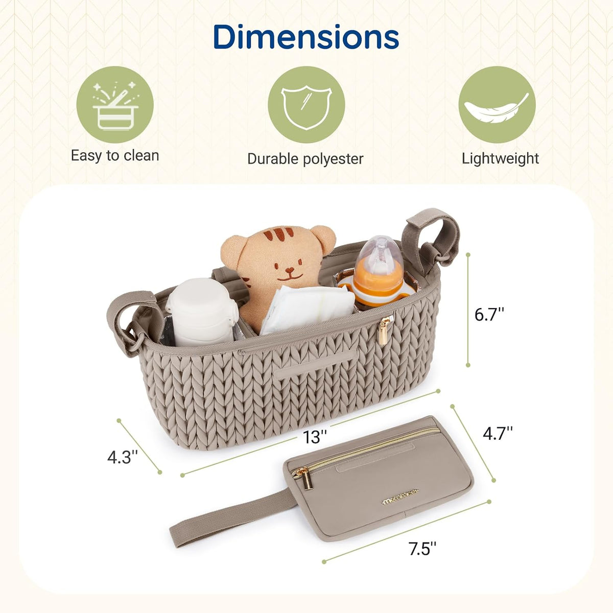 Universal Stroller Organizer with Insulated Cup Holders