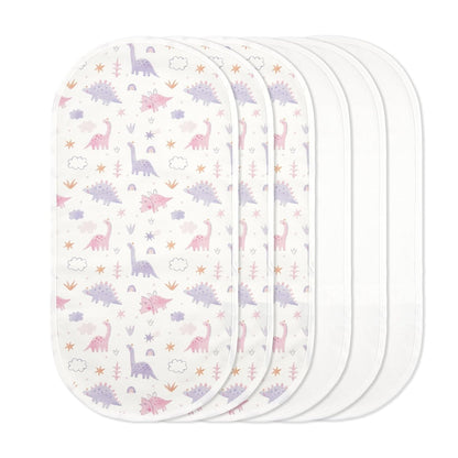 Waterproof Changing Pad Liners 6 Pack, 100% Cotton Reusable Cloth Diaper Liners, White