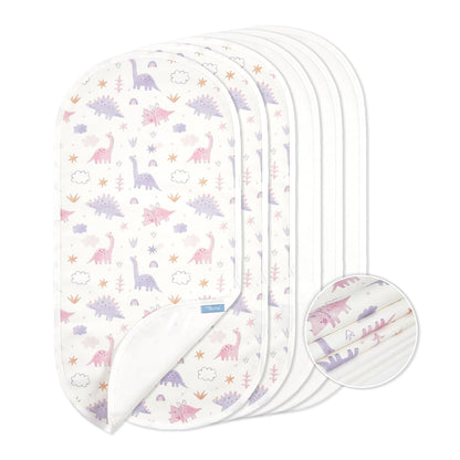 Waterproof Changing Pad Liners 6 Pack, 100% Cotton Reusable Cloth Diaper Liners, White
